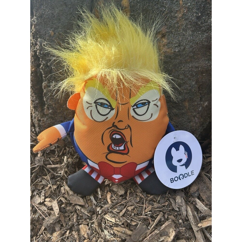 Donald Trump USA Bow tie Political Parody Pet Dog Chew Toy with Squeaker